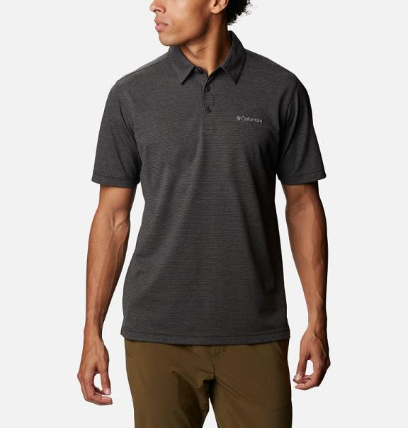 Columbia Pique Polo Black For Men's NZ48327 New Zealand